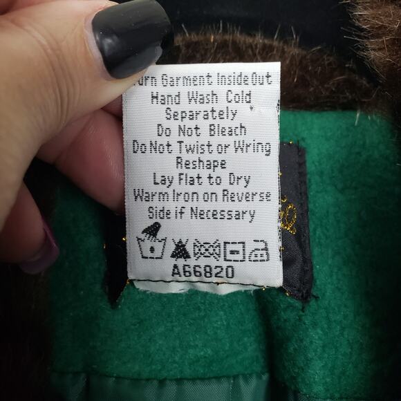 Bob Mackie Women's XL Faux Fur Embroidered Zip Up Vest Green Celtic Vibe Layer‎ - Picture 9 of 10